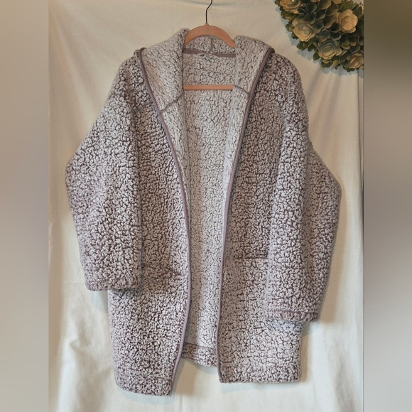 American Eagle Tan Teddy Jacket Plush Cozy Style - Picture 1 of 7